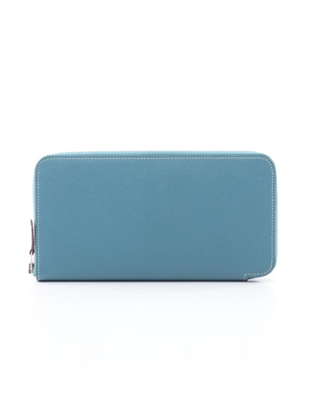 Hermes Round Wallet Azap Long Silk'in Blue Jean